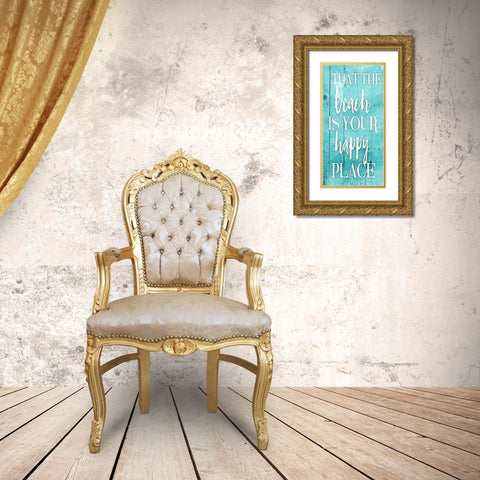 Happy Gold Ornate Wood Framed Art Print with Double Matting by Grey, Jace