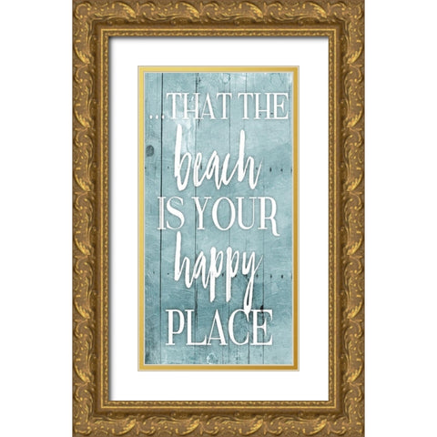 Happy Toned Down Gold Ornate Wood Framed Art Print with Double Matting by Grey, Jace