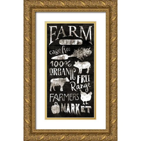 Farm Fresh Gold Ornate Wood Framed Art Print with Double Matting by Grey, Jace