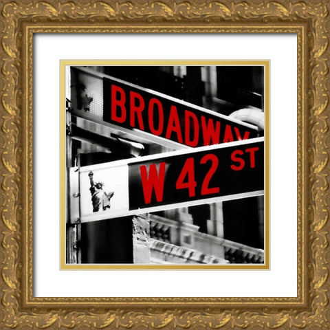 Broadway Gold Ornate Wood Framed Art Print with Double Matting by Grey, Jace