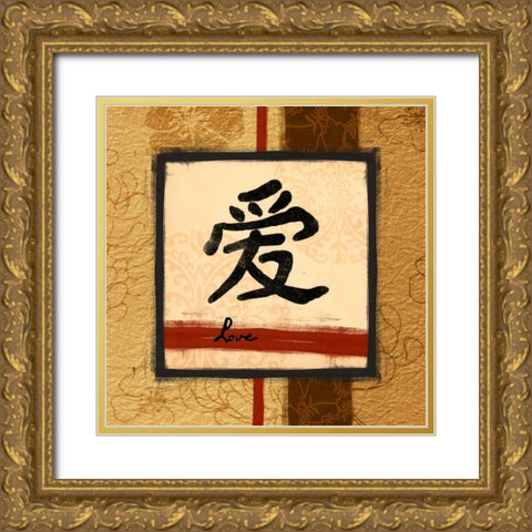 Love Gold Ornate Wood Framed Art Print with Double Matting by Grey, Jace