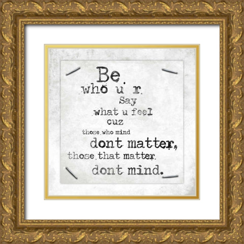 Stapled Quotes Gold Ornate Wood Framed Art Print with Double Matting by Grey, Jace