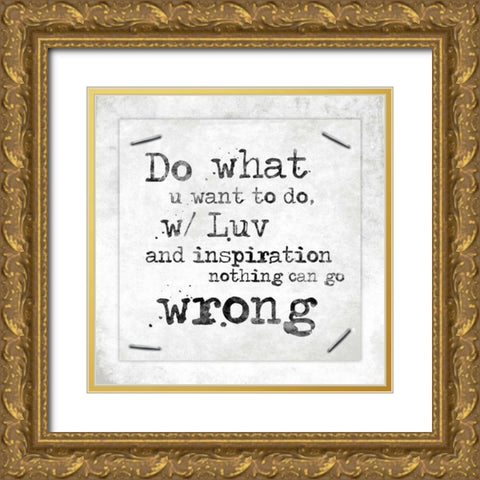 Stapled Quotes Gold Ornate Wood Framed Art Print with Double Matting by Grey, Jace
