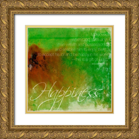 Happiness Gold Ornate Wood Framed Art Print with Double Matting by Grey, Jace