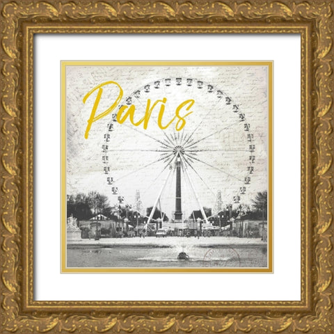 Roue De Paris Yellow Gold Ornate Wood Framed Art Print with Double Matting by Grey, Jace