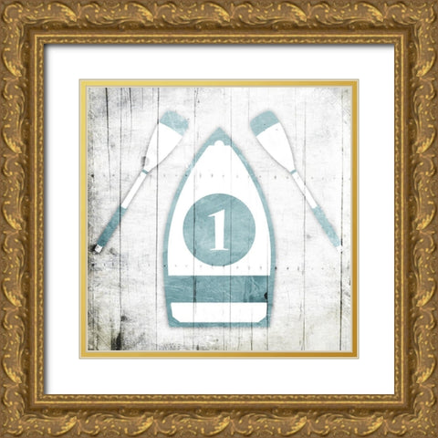Number One Boat Toned Down Gold Ornate Wood Framed Art Print with Double Matting by Grey, Jace