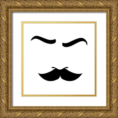 His Face Gold Ornate Wood Framed Art Print with Double Matting by Grey, Jace