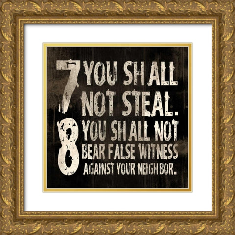 10 commandments Gold Ornate Wood Framed Art Print with Double Matting by Grey, Jace