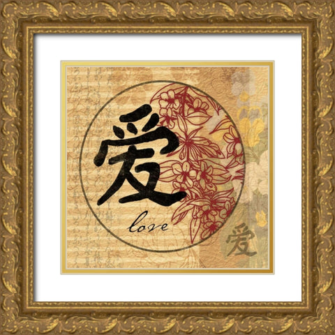 Love Gold Ornate Wood Framed Art Print with Double Matting by Grey, Jace