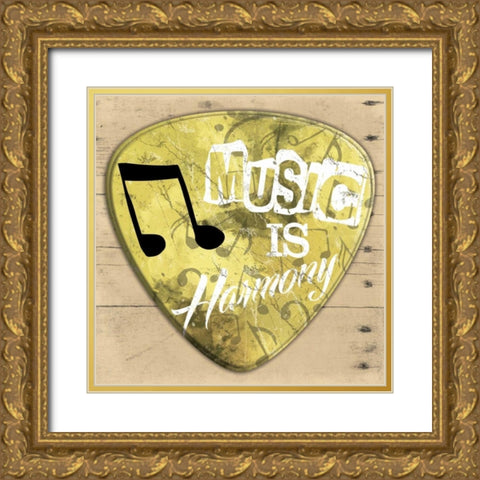 Music Is Harmony Gold Ornate Wood Framed Art Print with Double Matting by Grey, Jace