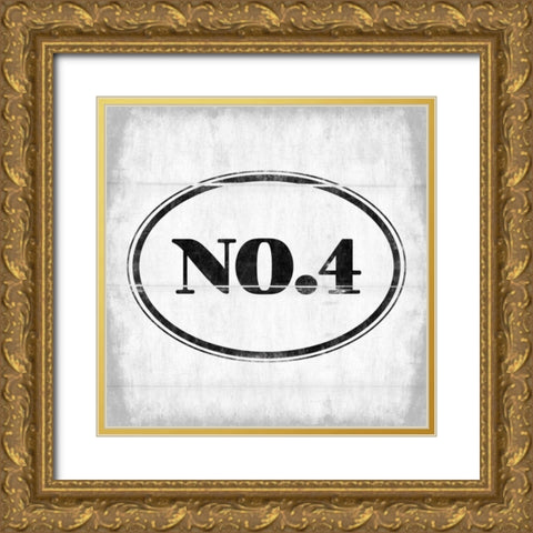 NO.4 Gold Ornate Wood Framed Art Print with Double Matting by Grey, Jace