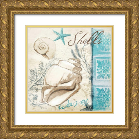 Beach pattern 2 new Gold Ornate Wood Framed Art Print with Double Matting by Grey, Jace