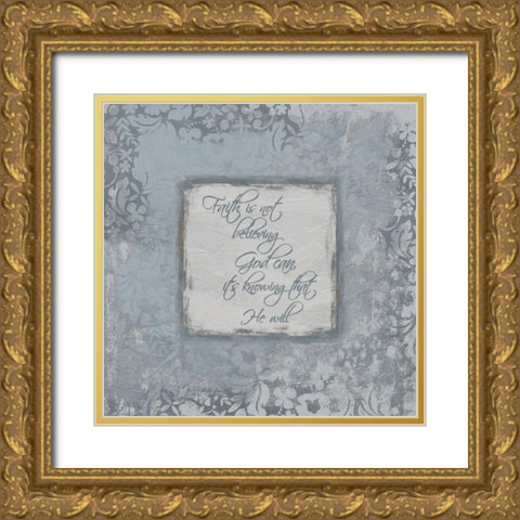 Faith Silver Gold Ornate Wood Framed Art Print with Double Matting by Grey, Jace