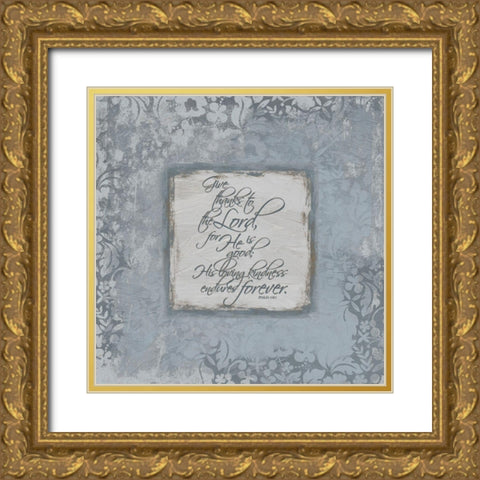 Psalm 1181 Silver Gold Ornate Wood Framed Art Print with Double Matting by Grey, Jace