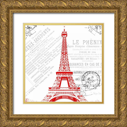 Paris 2 Gold Ornate Wood Framed Art Print with Double Matting by Grey, Jace