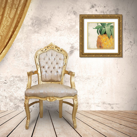Pineapple Gold Ornate Wood Framed Art Print with Double Matting by Grey, Jace