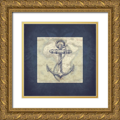 Coastal Map Mate Bordered Gold Ornate Wood Framed Art Print with Double Matting by Grey, Jace