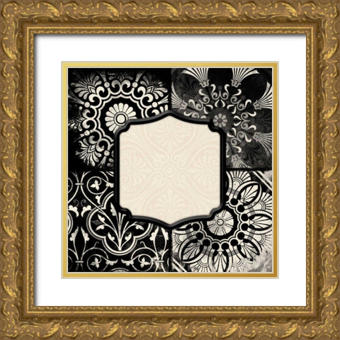 Black cream border Gold Ornate Wood Framed Art Print with Double Matting by Grey, Jace