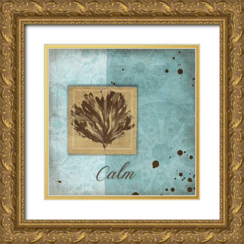 Calm Gold Ornate Wood Framed Art Print with Double Matting by Grey, Jace