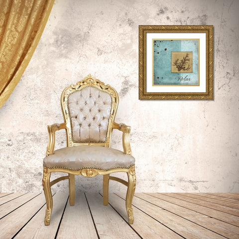 Relax Gold Ornate Wood Framed Art Print with Double Matting by Grey, Jace
