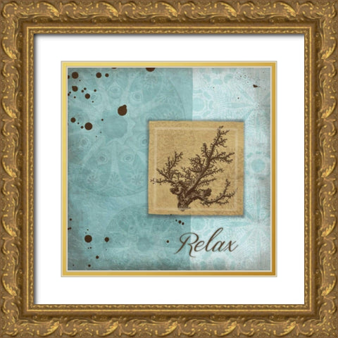 Relax Gold Ornate Wood Framed Art Print with Double Matting by Grey, Jace