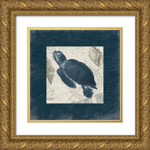 Turtle Bordered Gold Ornate Wood Framed Art Print with Double Matting by Grey, Jace