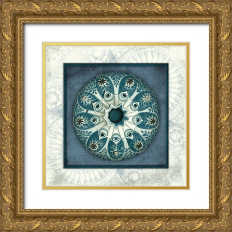 Coastal blue_ bordered Gold Ornate Wood Framed Art Print with Double Matting by Grey, Jace
