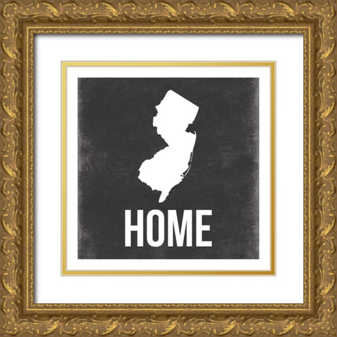 New Jersey Gold Ornate Wood Framed Art Print with Double Matting by Grey, Jace