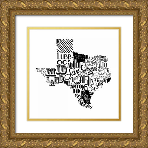 Texas Gold Ornate Wood Framed Art Print with Double Matting by Grey, Jace