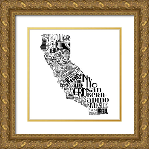 CA Gold Ornate Wood Framed Art Print with Double Matting by Grey, Jace