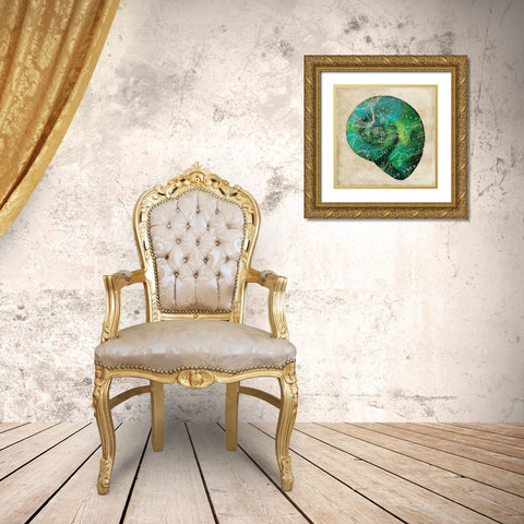 Map Shell2 Gold Ornate Wood Framed Art Print with Double Matting by Grey, Jace