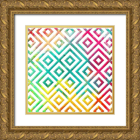 Bright Cosmic pattern Gold Ornate Wood Framed Art Print with Double Matting by Grey, Jace