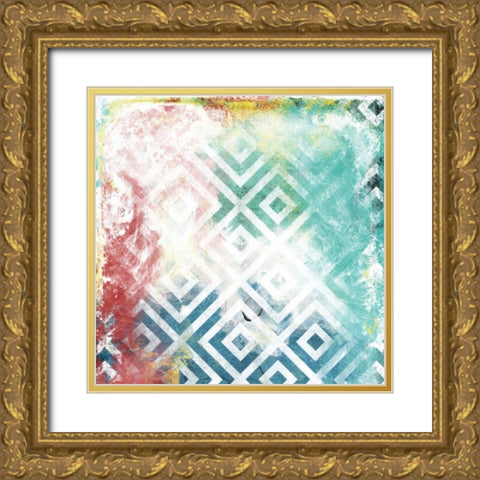 Happy Cosmic pattern Gold Ornate Wood Framed Art Print with Double Matting by Grey, Jace