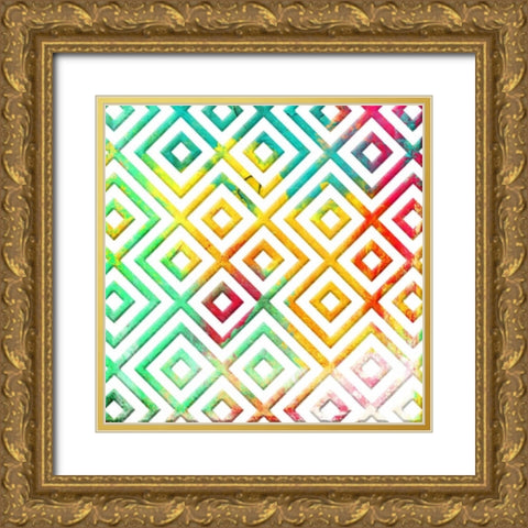 Bright Cosmic pattern mate Gold Ornate Wood Framed Art Print with Double Matting by Grey, Jace