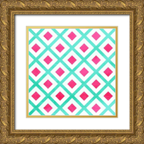 Square turn Gold Ornate Wood Framed Art Print with Double Matting by Grey, Jace