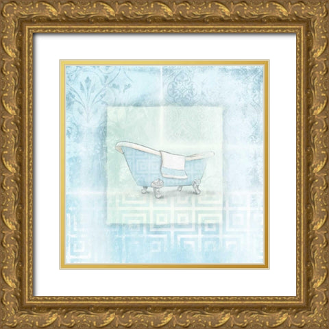 Soft blue bath Gold Ornate Wood Framed Art Print with Double Matting by Grey, Jace