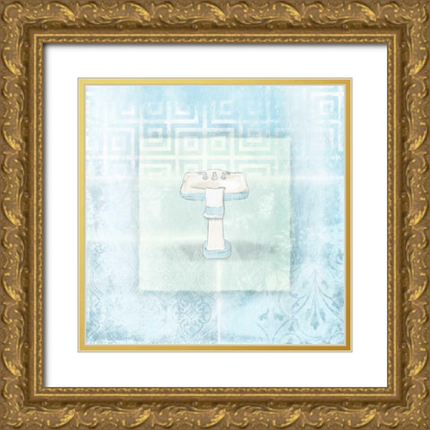Soft blue sink Gold Ornate Wood Framed Art Print with Double Matting by Grey, Jace