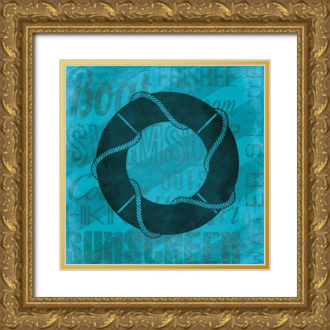 Summer Bright Lifesaver Gold Ornate Wood Framed Art Print with Double Matting by Grey, Jace