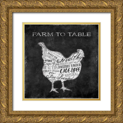 Farm To Chicken Gold Ornate Wood Framed Art Print with Double Matting by Grey, Jace