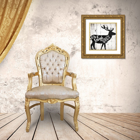 Live Laugh Hunt Gold Ornate Wood Framed Art Print with Double Matting by Grey, Jace