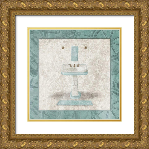 Serene Coastal Sink Gold Ornate Wood Framed Art Print with Double Matting by Grey, Jace