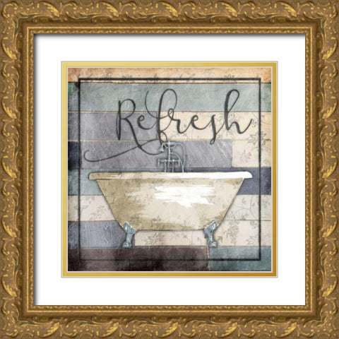 Refreshed Wooden Bath Gold Ornate Wood Framed Art Print with Double Matting by Grey, Jace