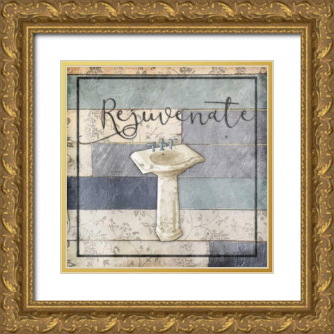 Rejuvenating Wooden Bath Gold Ornate Wood Framed Art Print with Double Matting by Grey, Jace