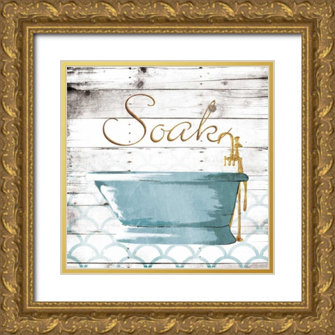 Soak Shells Gold Ornate Wood Framed Art Print with Double Matting by Grey, Jace