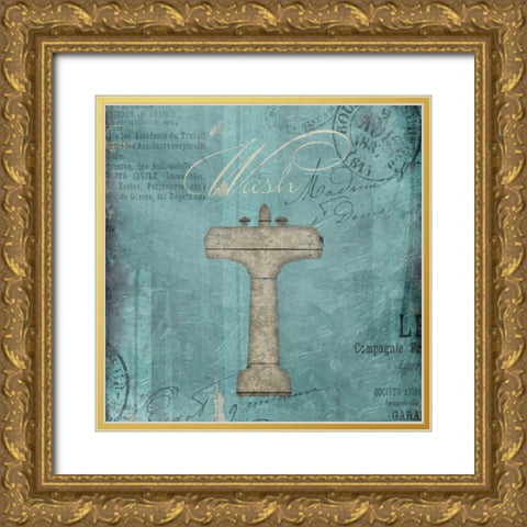 Wash Wood Inprint Gold Ornate Wood Framed Art Print with Double Matting by Grey, Jace