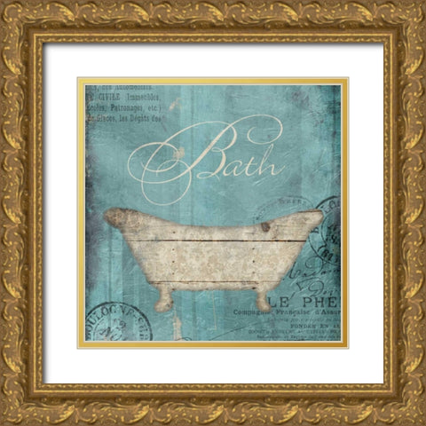 Bath Wood Inprint Gold Ornate Wood Framed Art Print with Double Matting by Grey, Jace