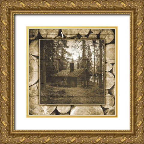 In The Woods Sepia Gold Ornate Wood Framed Art Print with Double Matting by Grey, Jace