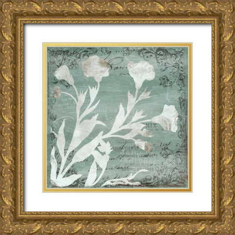 Postal Floral Silo Gold Ornate Wood Framed Art Print with Double Matting by Grey, Jace