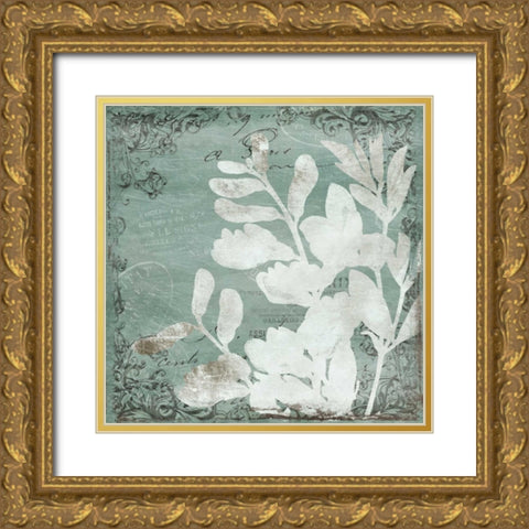 Postal Floral Silo Mate Gold Ornate Wood Framed Art Print with Double Matting by Grey, Jace