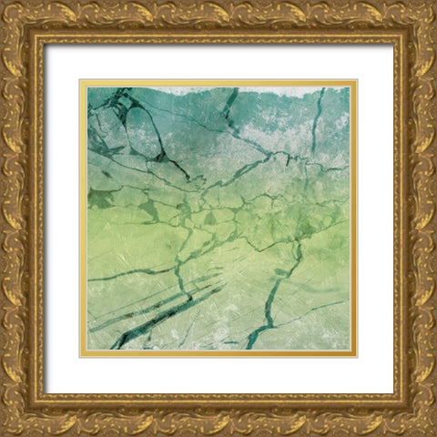 Marble Soft Sea Gold Ornate Wood Framed Art Print with Double Matting by Grey, Jace